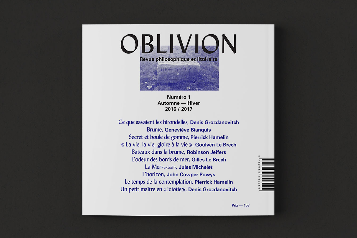 Oblivion - Revue littéraire et philosophique